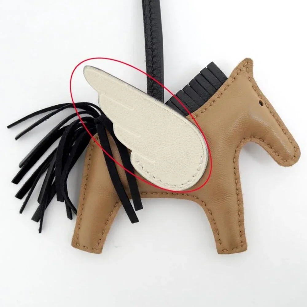 Hermes Pegase Pegasus PM Sesame Black Nata Anyo-milo Bag Charm - Picture 10 of 10